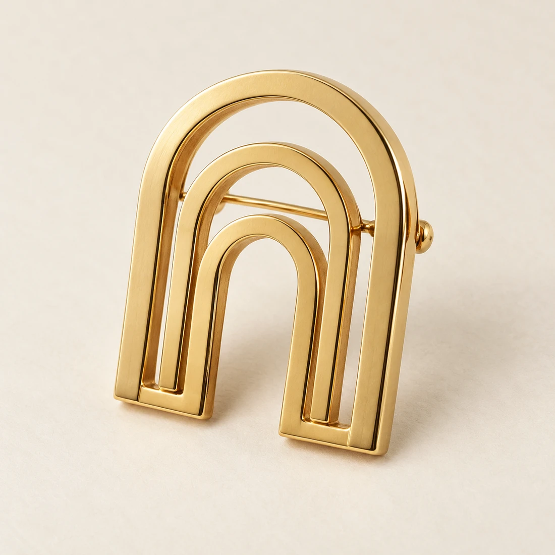 Monument series geometric brooch