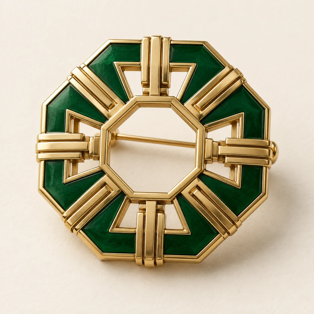 Signature series geometric brooch