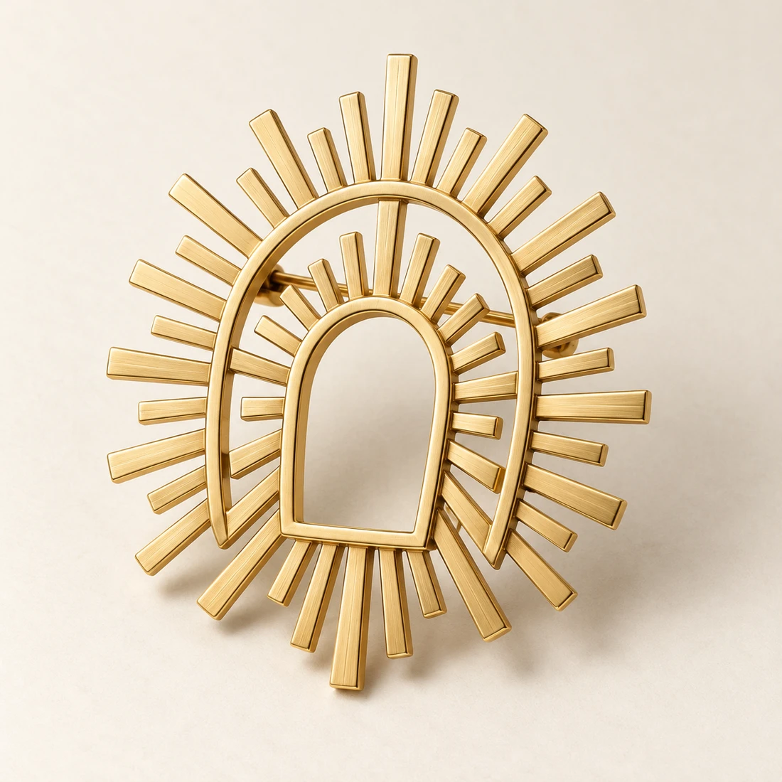 Relief series geometric brooch